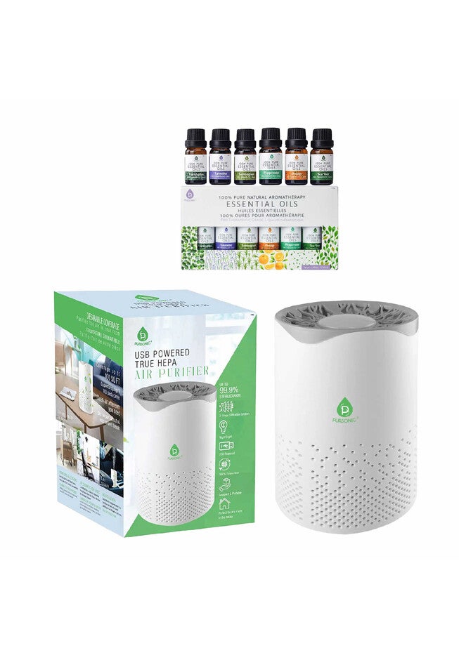 Air Purifier With 6-Pack Premium Essential Oils Collection, O, hi-res image number null