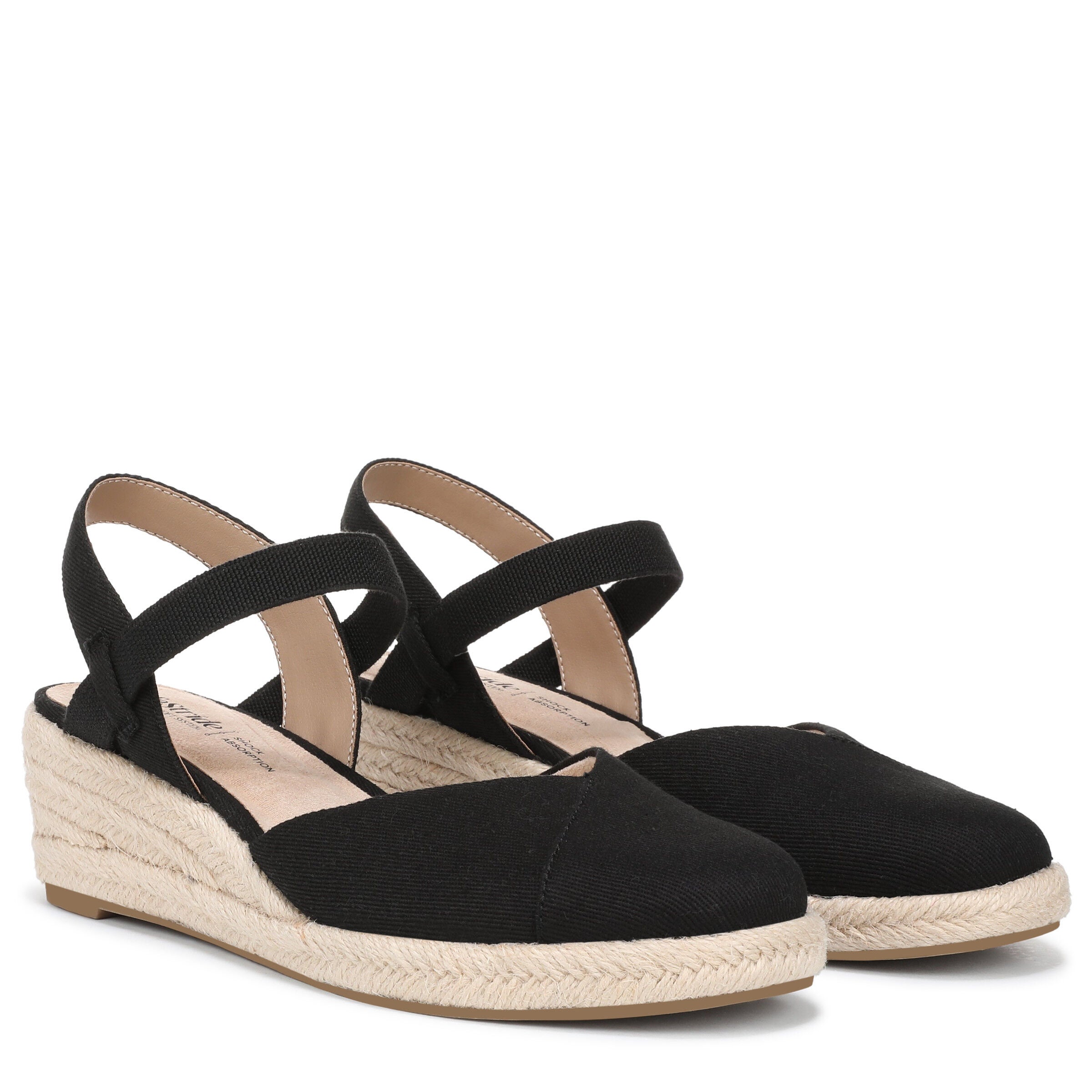 Pilar Wedge Sandal, BLACK, alternate image number 2