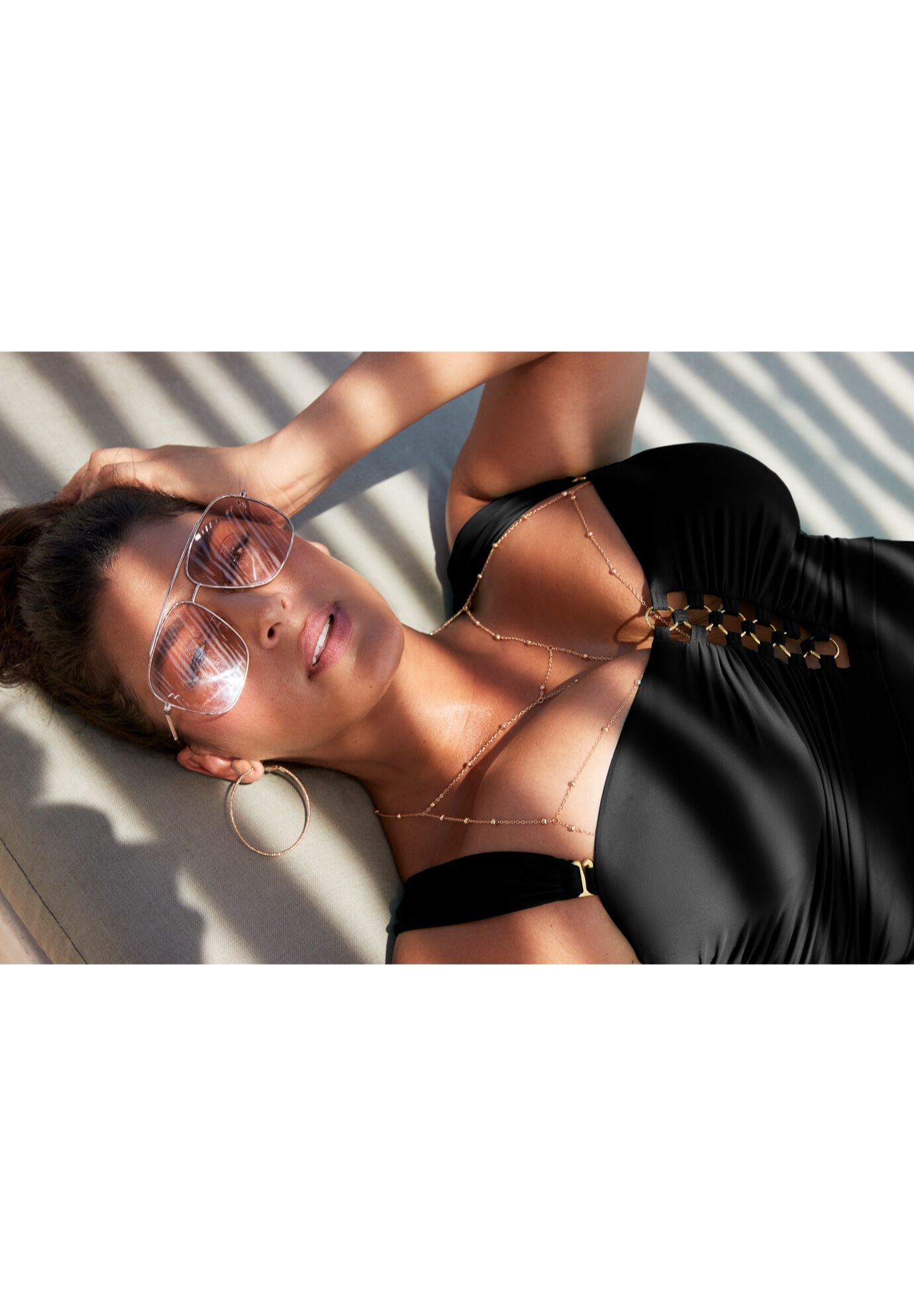 Underwire Shirred Ring Bandeau Tankini Top, BLACK, alternate image number null