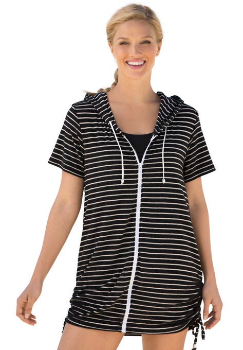 Knit Hoodie Cover Up Plus Size Swimwear Jessica London