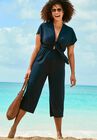 Jessie Tie Front Cover Up Jumpsuit, MIDNIGHT, hi-res image number null
