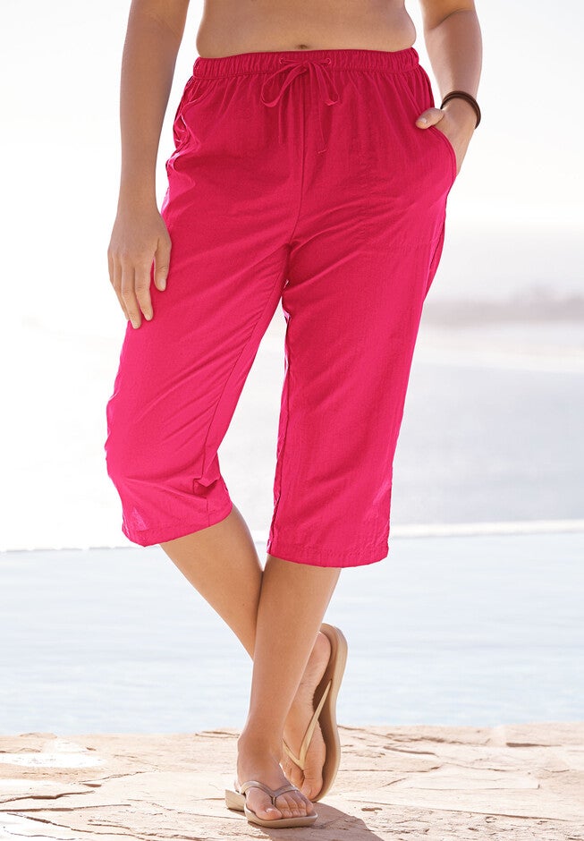 Taslon® Capri Swim Pant, RED, hi-res image number null
