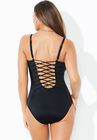 Lace Up One Piece Swimsuit, , alternate image number 3