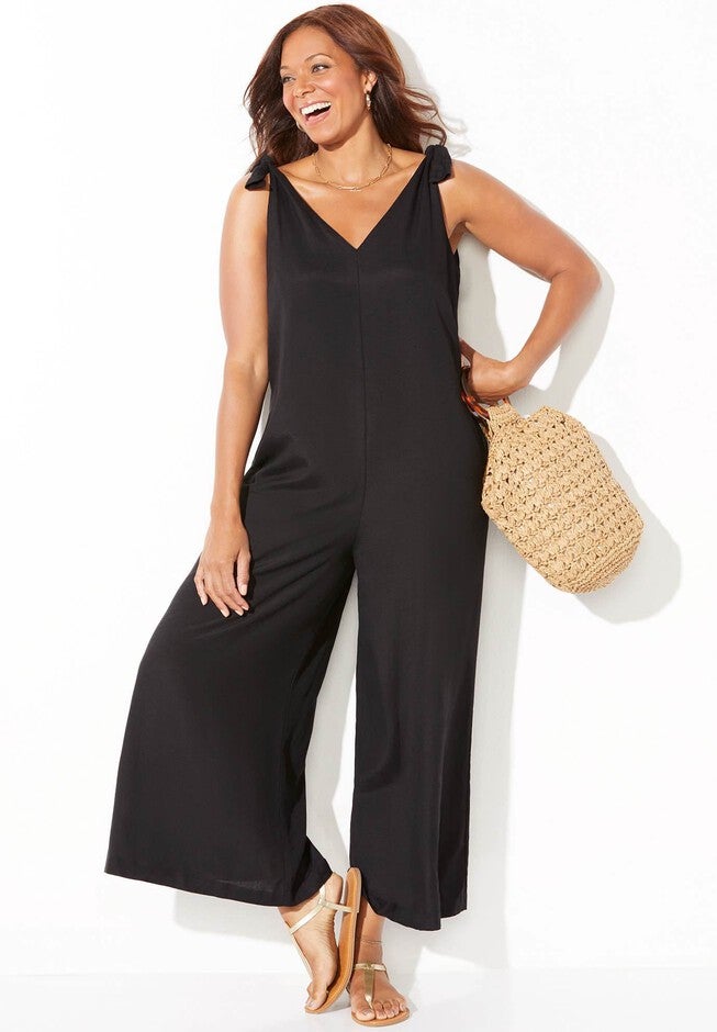 Maddie Tie Shoulder Jumpsuit Cover up, , alternate image number 3