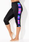 Chlorine Resistant Capri Swim Bottom, PINK ABSTRACT, hi-res image number null