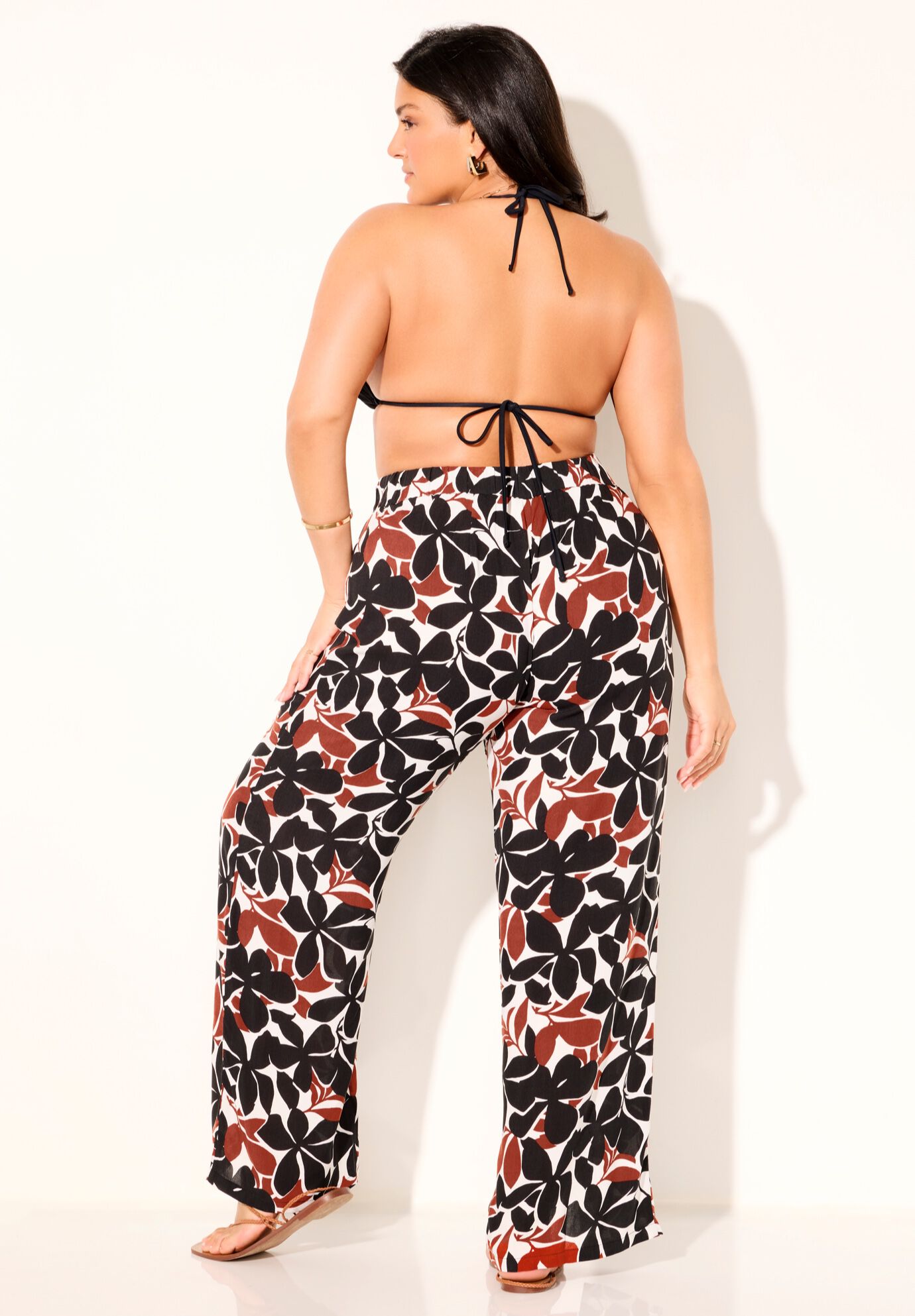 Elastic Waist Lounge Cover Up Pant, ISLAND SIMPLICITY, on-hover image number 1