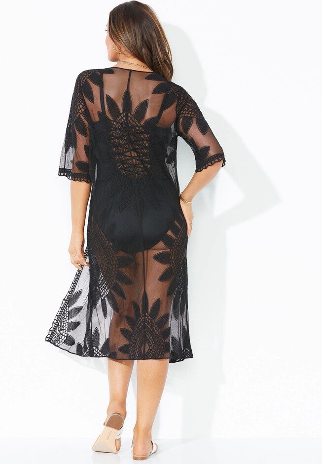 Open-Front Embroidered Cover Up, , on-hover image number 1