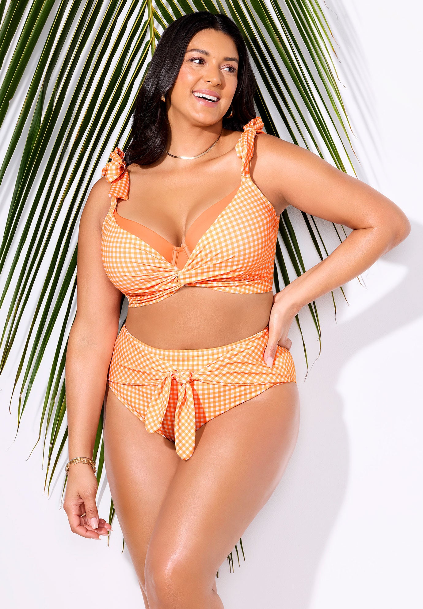 Bra Sized Twist Front Bikini Set, , alternate image number null