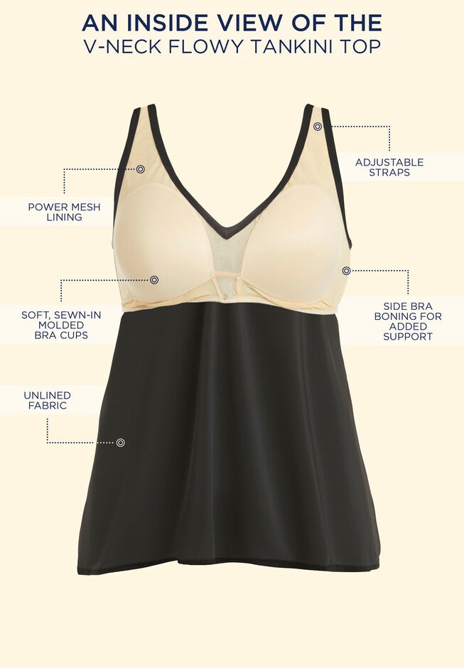 V-Neck Flowy Tankini Top, MINT MEDALLION, alternate image number null