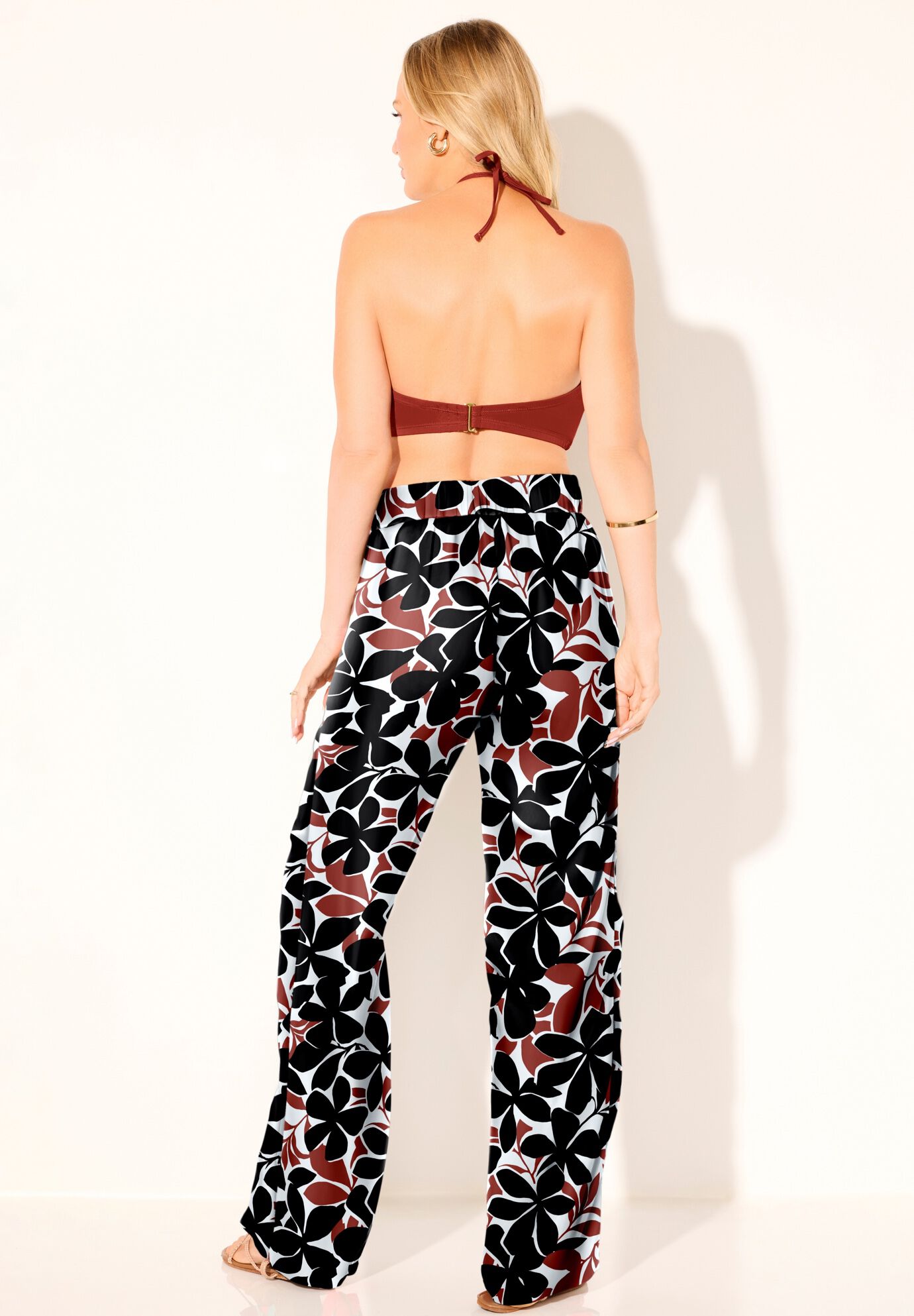Elastic Waist Lounge Cover Up Pant, ISLAND SIMPLICITY, alternate image number 3