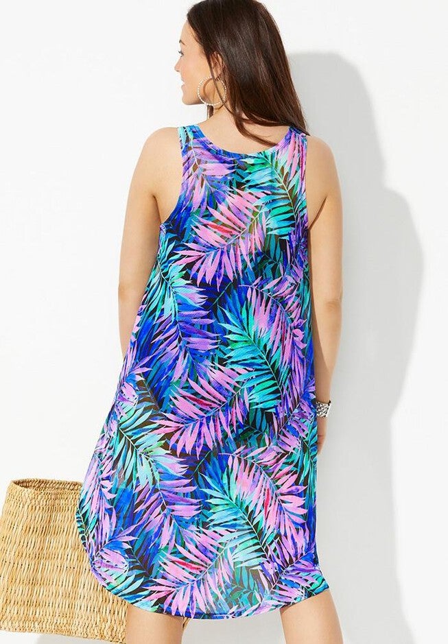 Quincy Mesh High Low Cover Up Tunic, , on-hover image number null
