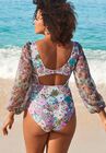 Cup Sized Chiffon Sleeve One Piece Swimsuit, , on-hover image number 1
