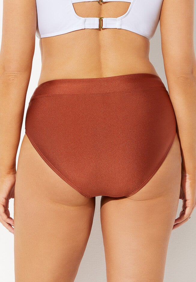 Metallic High Waist Bikini Bottom, , on-hover image number null