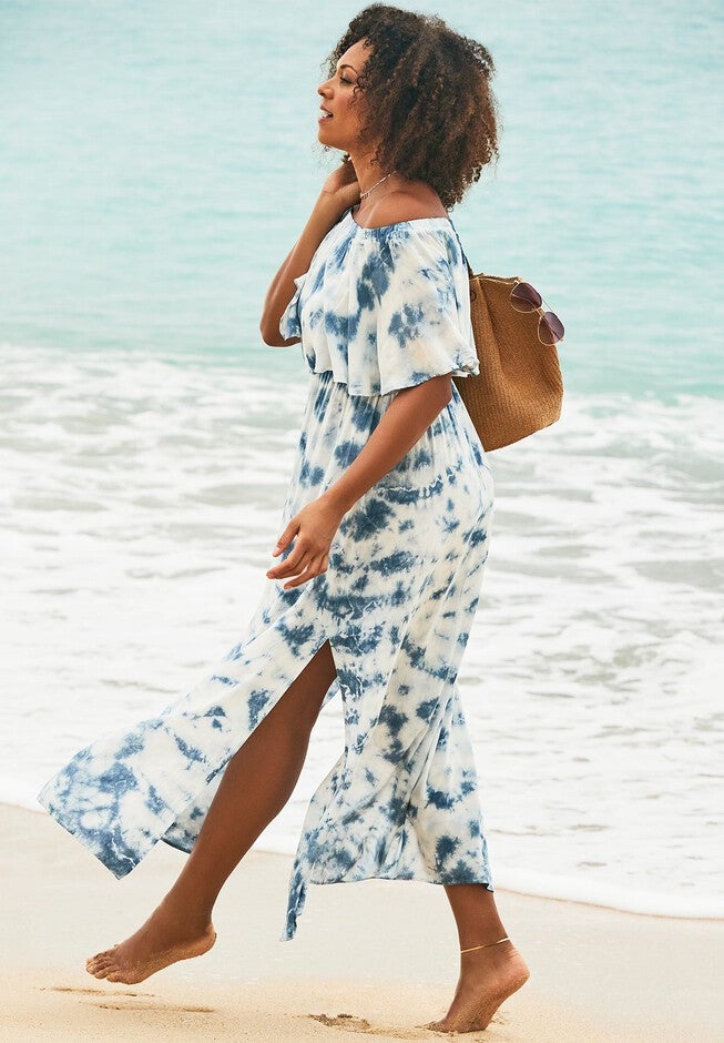 Portia Bandeau Cover Up Maxi Dress, , alternate image number null