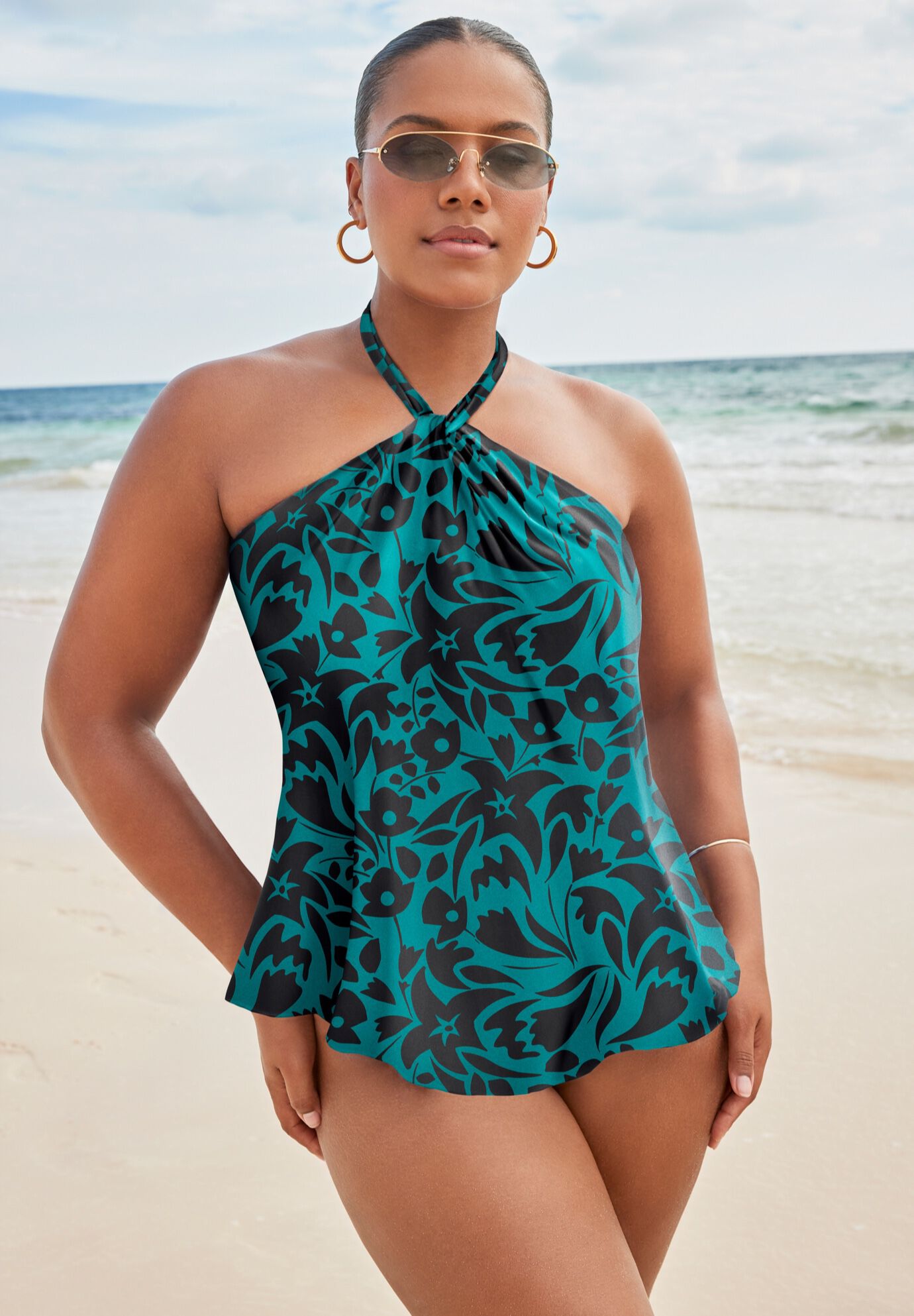 Lightweight Halter Tankini Set, , hi-res image number null