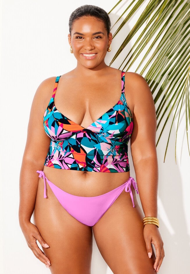 Essential Cropped String Tankini Set, , hi-res image number null