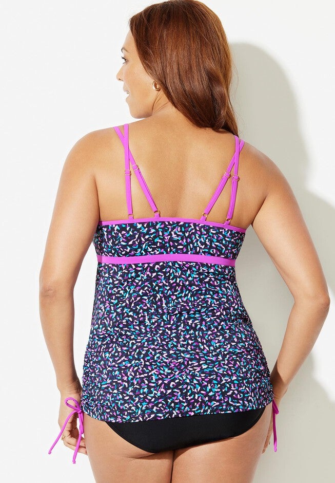 Longer Length Chlorine Resistant Adjustable Tankini Top, , alternate image number 6