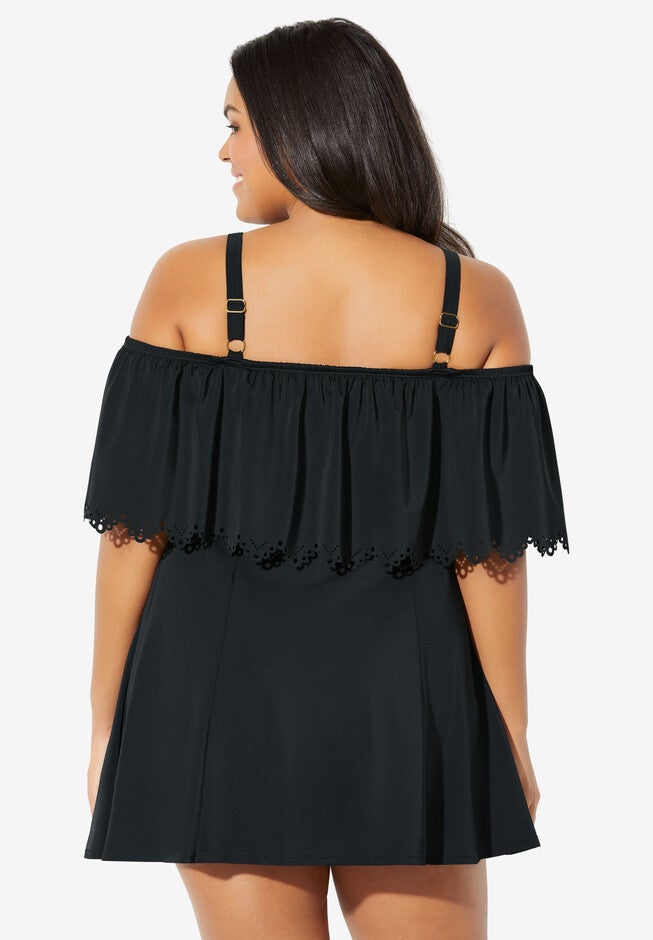 Off-The-Shoulder Swimdress by Fit 4 U®, , on-hover image number 1