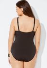 Twist Ruched One Piece Swimsuit, , on-hover image number null