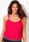 Loop Strap Blouson Tankini Top, , alternate image number null