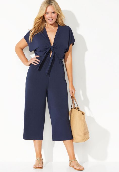 Jessie Tie Front Cover Up Jumpsuit, , alternate image number null