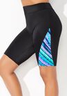 Chlorine Resistant Printed Swim Bike Short, DIAGONAL SNAKE, hi-res image number null