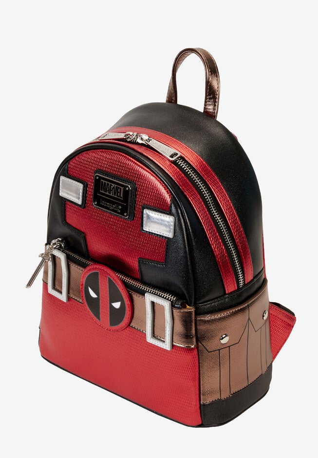 Loungefly X Marvel Deadpool Mini Backpack Metallic Red, , alternate image number null