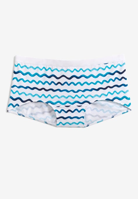 Cotton Boyshort, WAVES WHITE, hi-res image number null