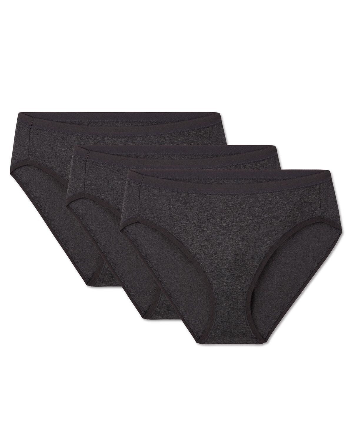 Combed Cotton Basic Hipster Panties 3 Pack, CHARCOAL HEATHER, alternate image number 2