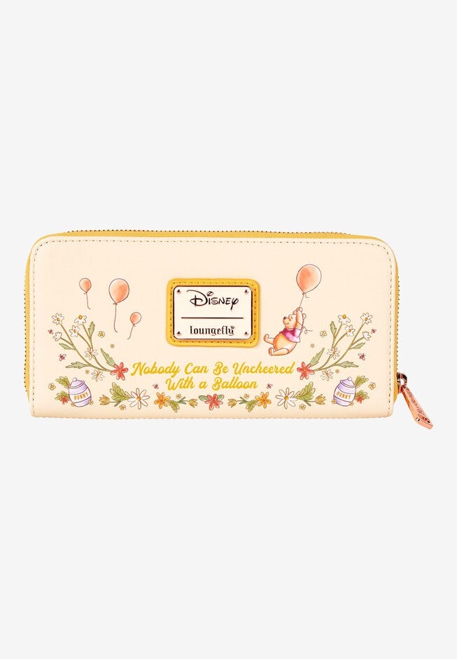 Loungefly x Disney Winnie The Pooh Honey Floral Zip Around Wallet, YELLOW, on-hover image number null