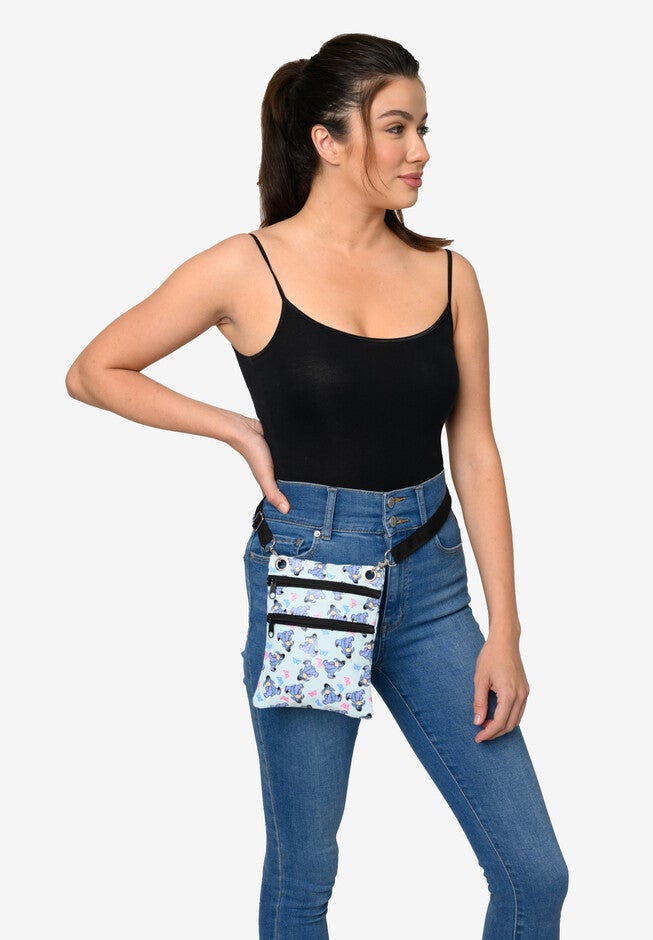 Eeyore Butterflies Passport Bag Travel Crossbody Purse Light Blue, , alternate image number 6
