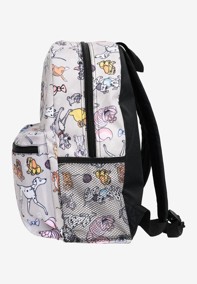 Disney Cats & Dogs Backpack 16 inches All-Over Print Cheshire Cat Lady Tramp Dodger, , alternate image number null