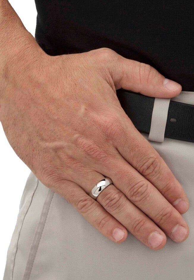 Stainless Steel Inspirational Message Wedding Band Ring, , alternate image number 3