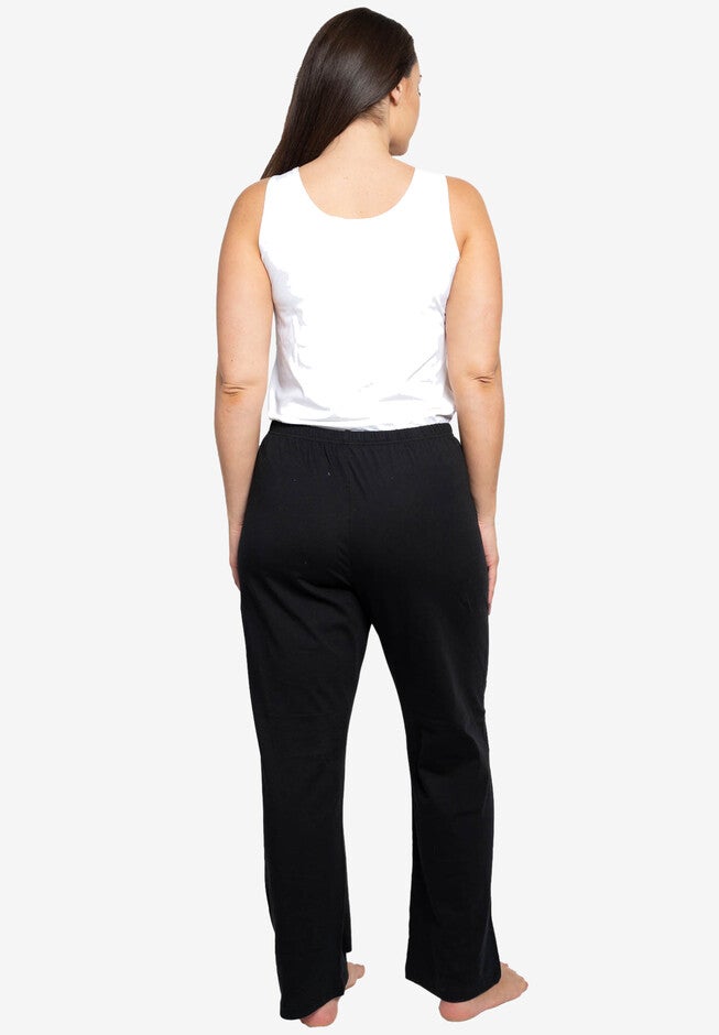 Womens Plus Size Disney Eeyore Sitting Lounge Pants Drawstring Waistband Black, , alternate image number 2