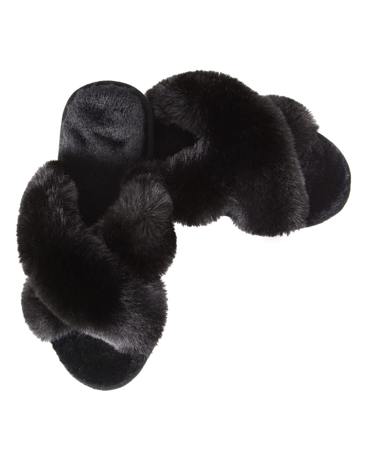 Women's Beverly Faux Fur Memory Foam Plush Slipper, BLACK, alternate image number 2
