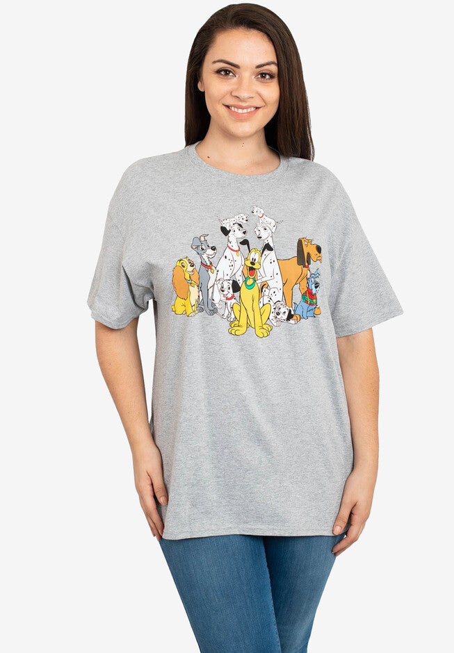 Disney Dogs Gray Short Sleeve T-Shirt 101 Dalmations Pluto, GRAY, hi-res image number null