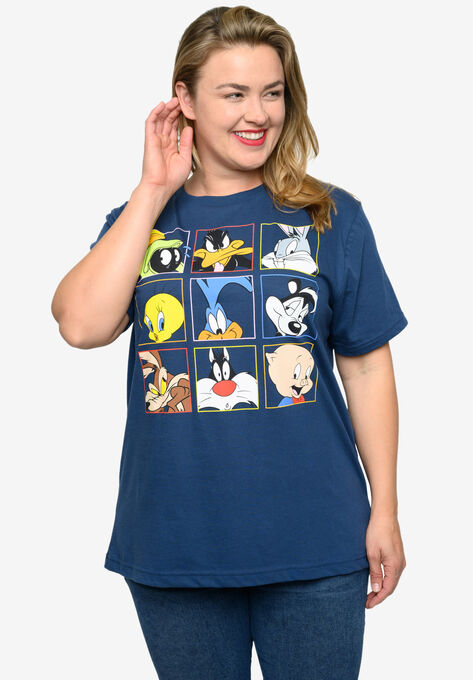 Women'S Looney Tunes Classic Characters T-Shirt Blue T-Shirt, , alternate image number null