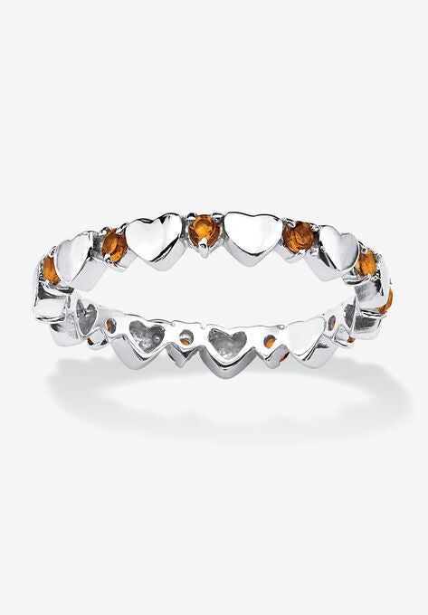 Simulated Birthstone Heart Eternity Ring, NOVEMBER, hi-res image number null