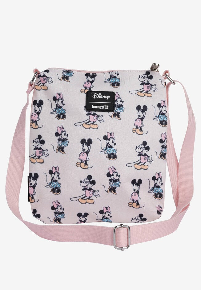 Loungefly x Disney Minnie and Mickey Mouse Passport Bag All-Over Pastel, , on-hover image number 1