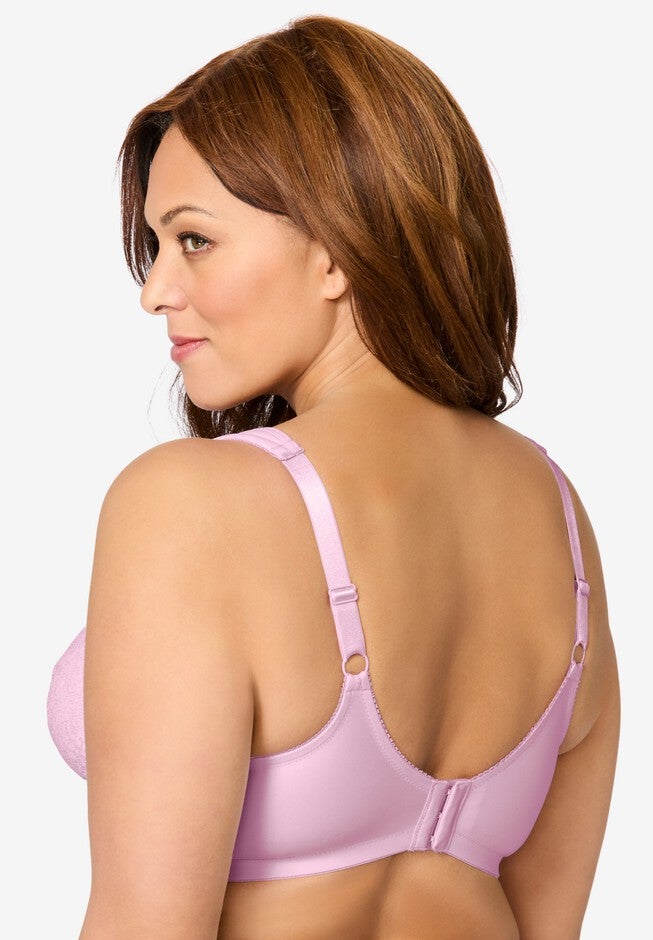 COMFORT CHOICE® Full Coverage Lace Overlay Bra, PINK, on-hover image number 1