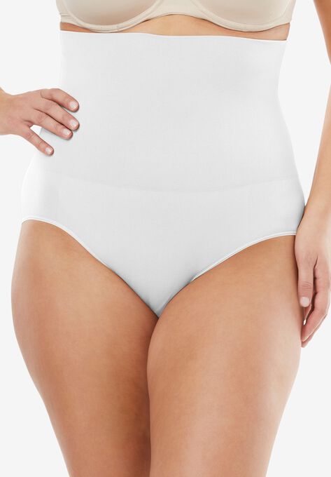 Instant Shaper Medium Control Seamless High Waist Brief, WHITE, hi-res image number null