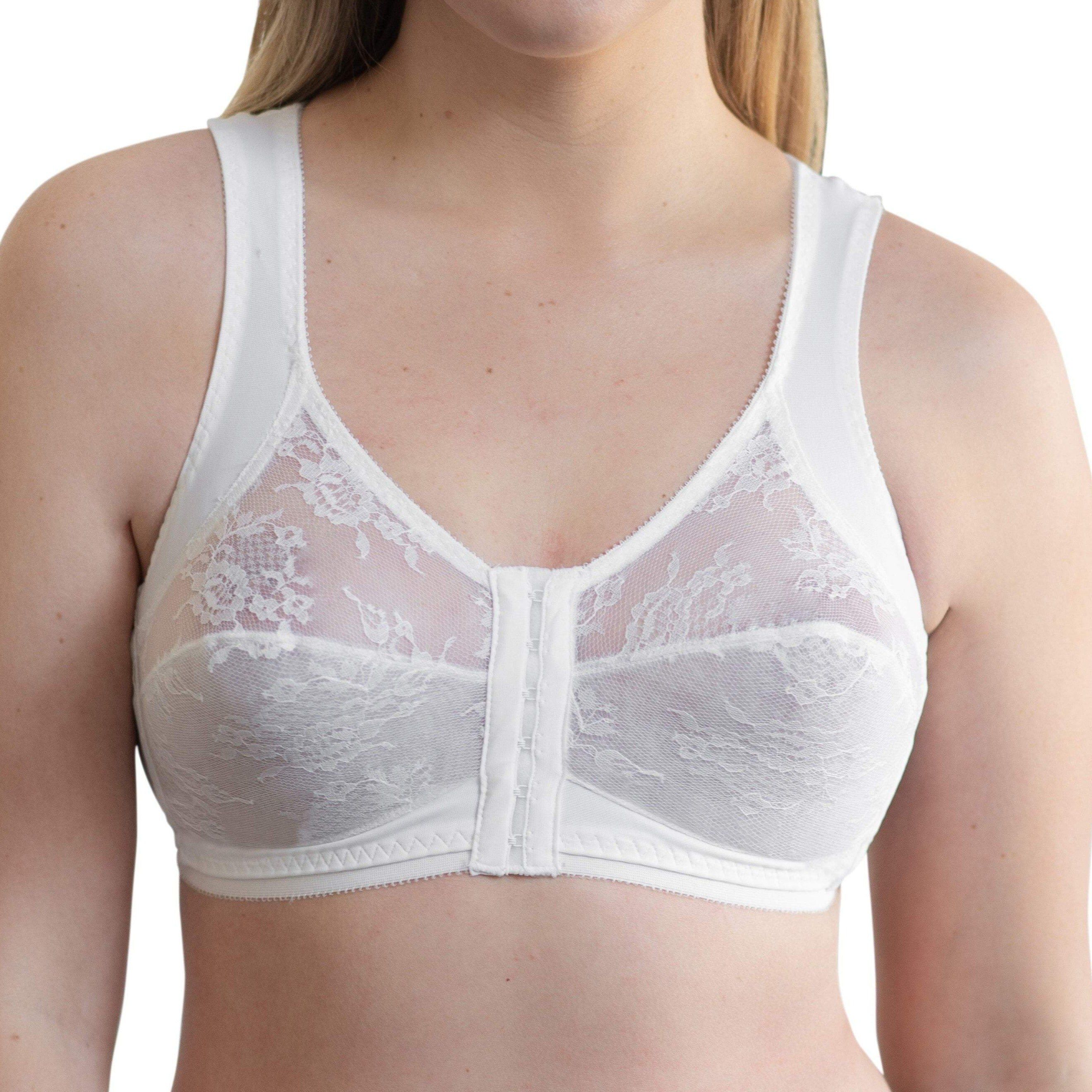 Front Closure Back Support Bandeau Bra, WHITE, hi-res image number 0