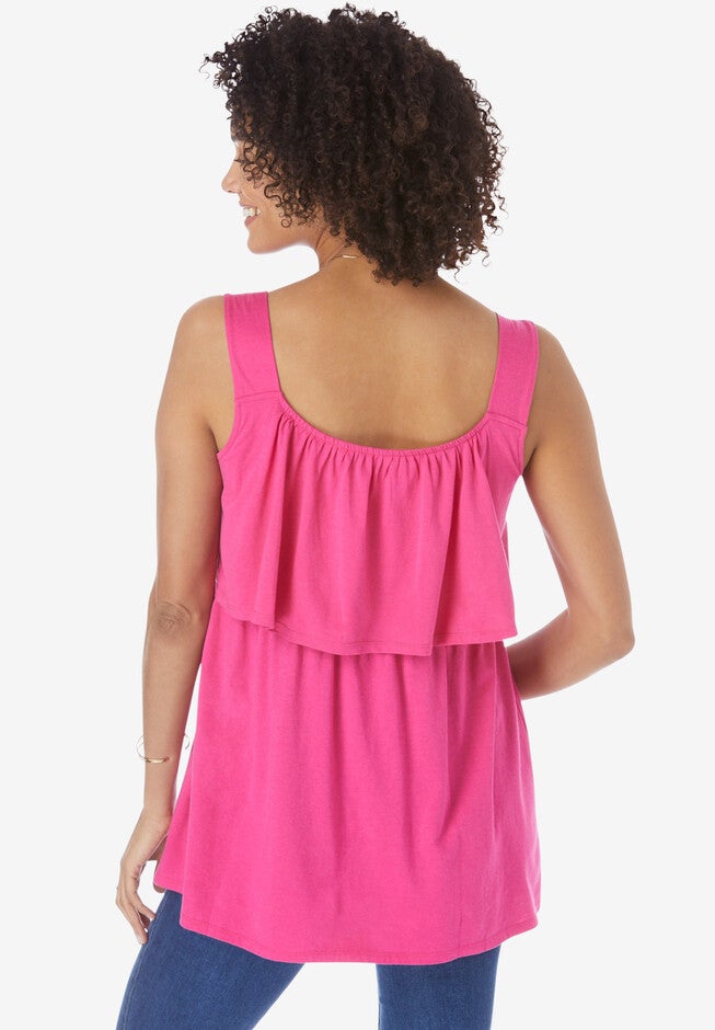 Ruffled Popover Tank Top, , on-hover image number null
