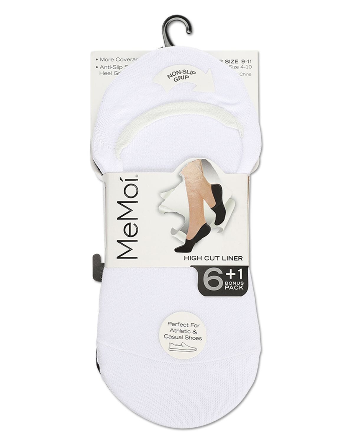 High-Cut Cotton Blend Sneaker Liner 7 Pack, BLACK WHITE, alternate image number 4