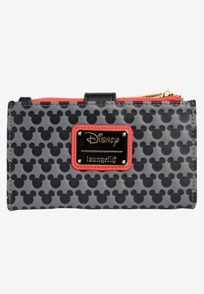 Loungefly X Disney Women'S Mickey Mouse Snap Flap Wallet Black Red Icons Wallet, , on-hover image number 1