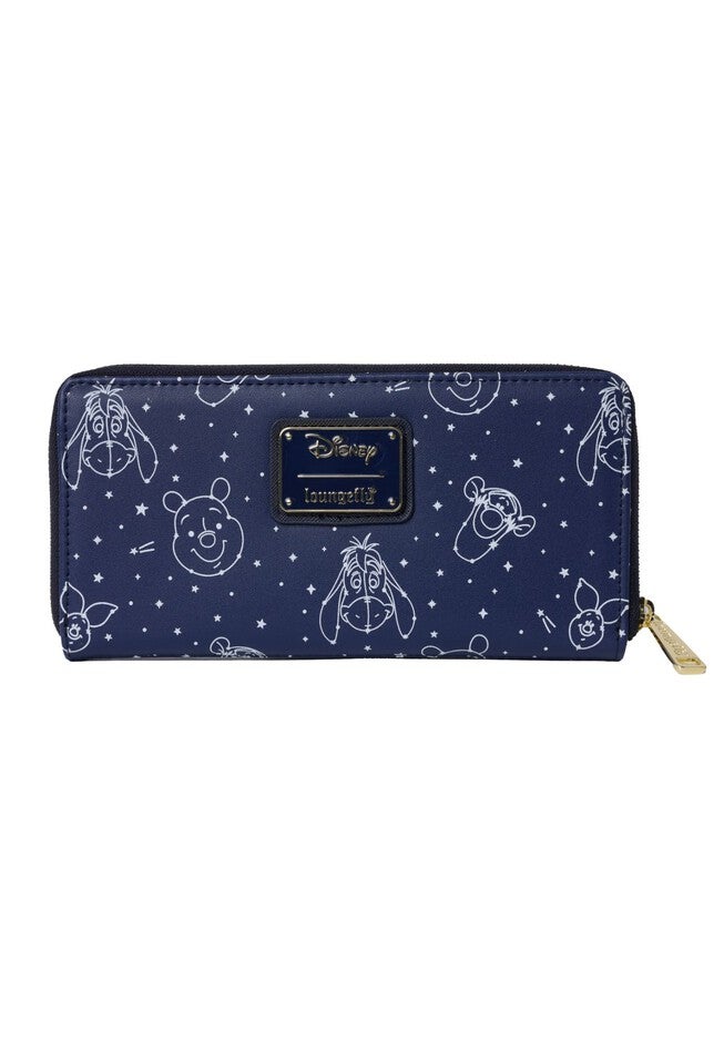 Loungefly x Disney Winnie the Pooh Constellation Zip Around Wallet Glow-in-the-Dark, BLUE, hi-res image number 0