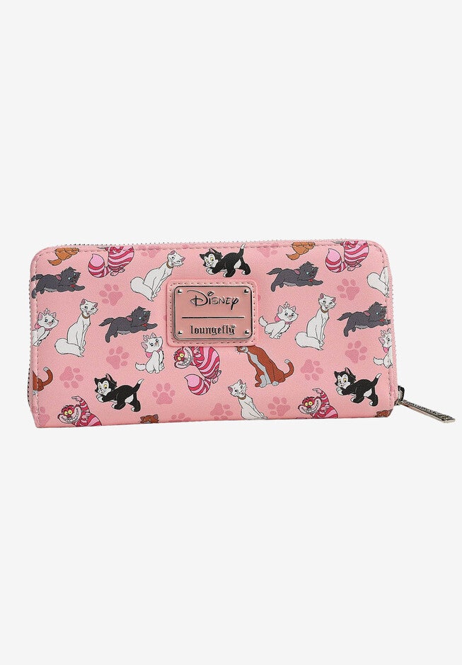 Loungefly x Disney Women's Zip Around Wallet Cats Cheshire Duchess, PINK, hi-res image number 0