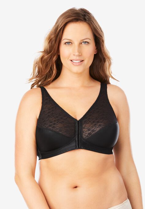 Front-Close Lace Wireless Posture Bra 5100565, BLACK, hi-res image number null