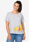 Winnie The Pooh & Friends Cropped T-Shirt Piglet Eeyore Tigger, GREY, hi-res image number null