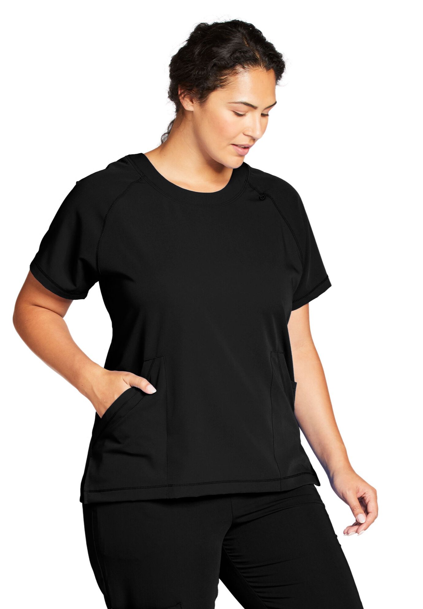 Jockey Scrubs Women&#39;s Comfort Crew Top, BLACK, hi-res image number 0